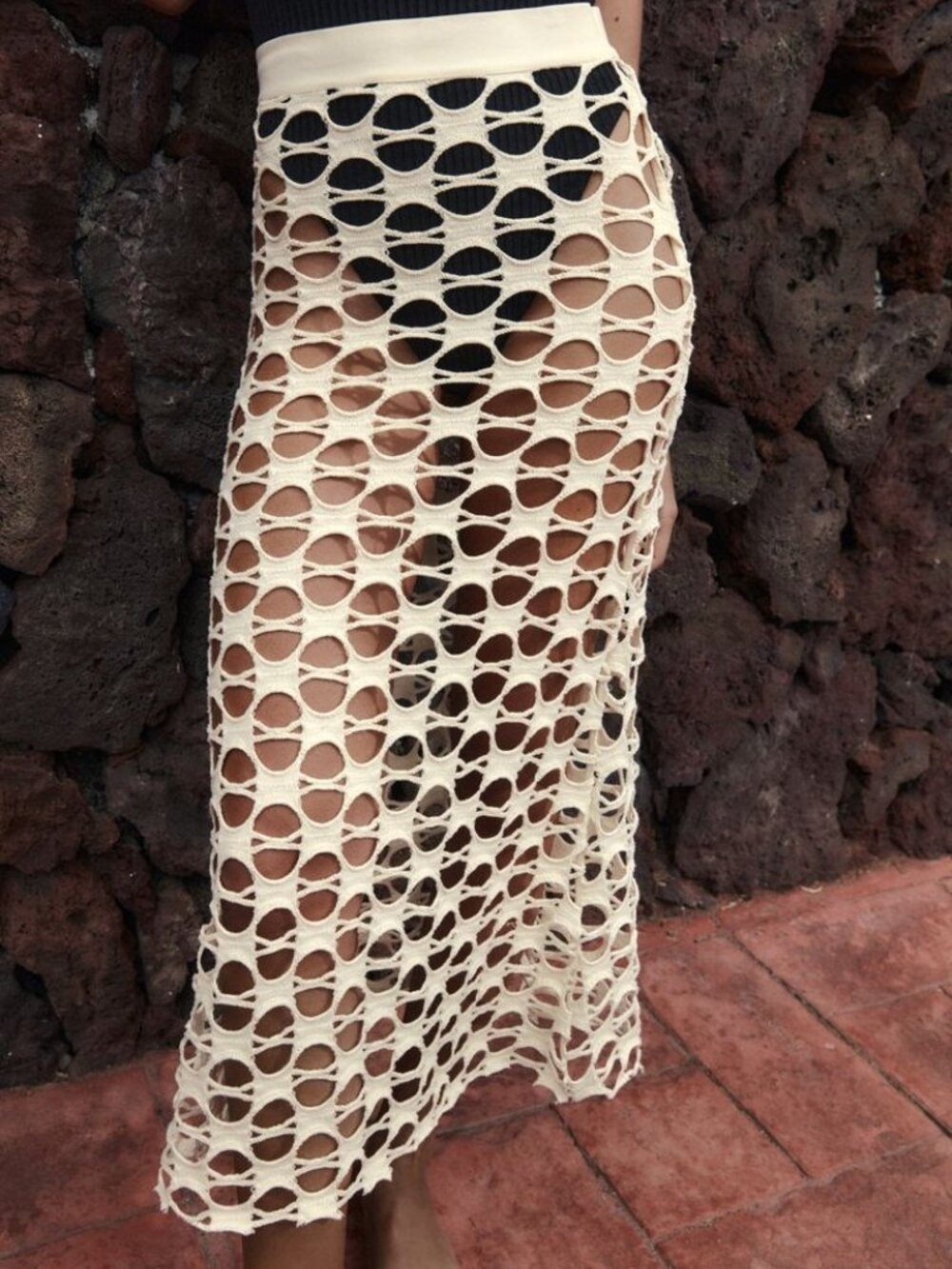 Zara Mesh Midi Skirt
